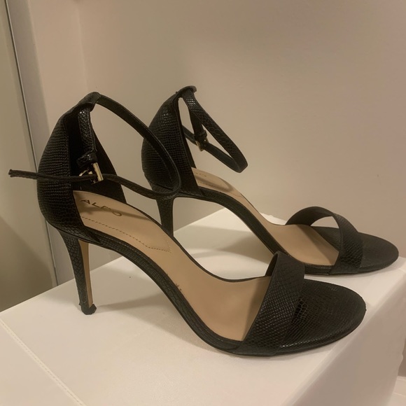 BLACK ALDO HIGH HEEL SANDAL - Picture 2 of 6